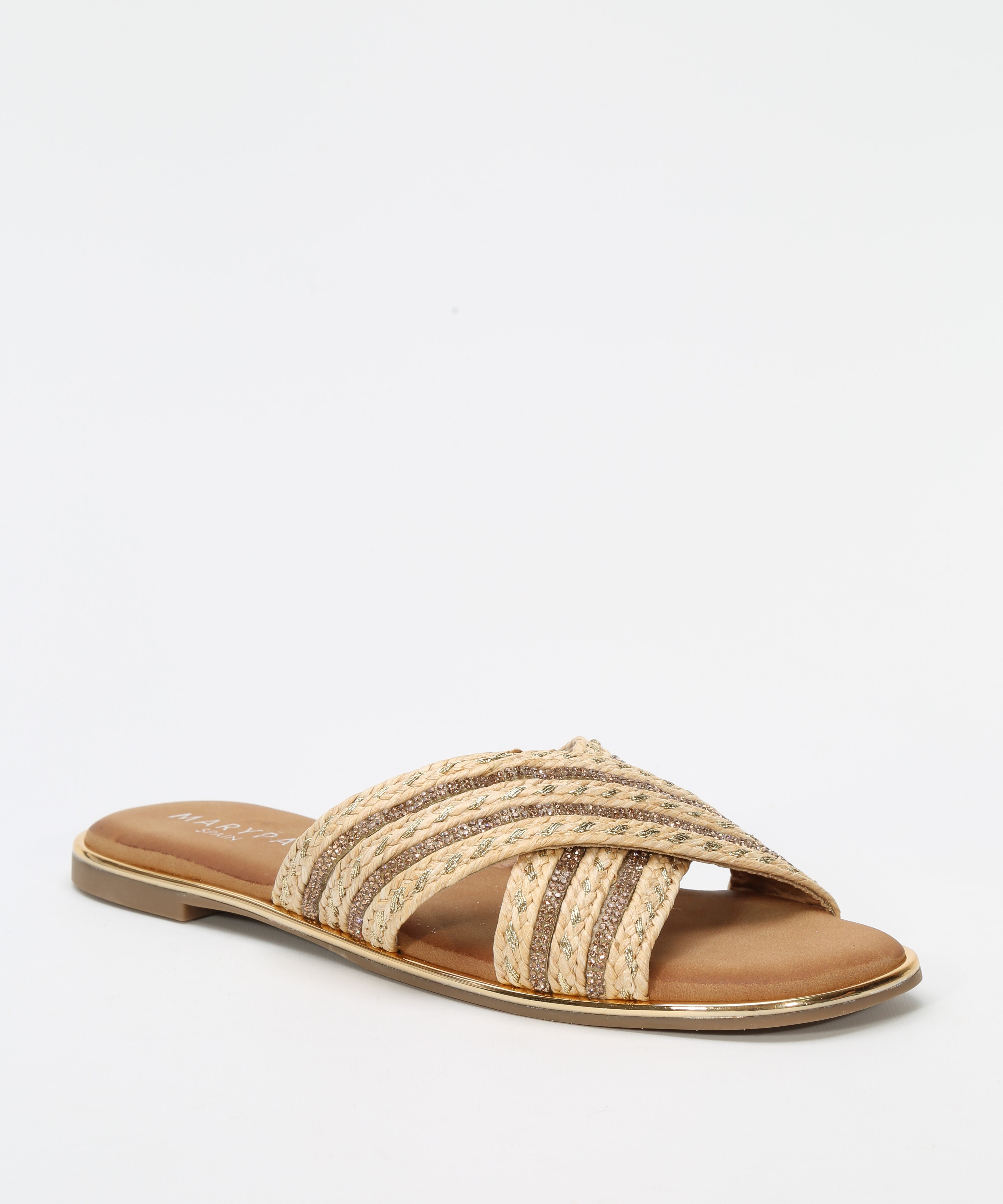 Sandalias planas cruceta brillo image number null